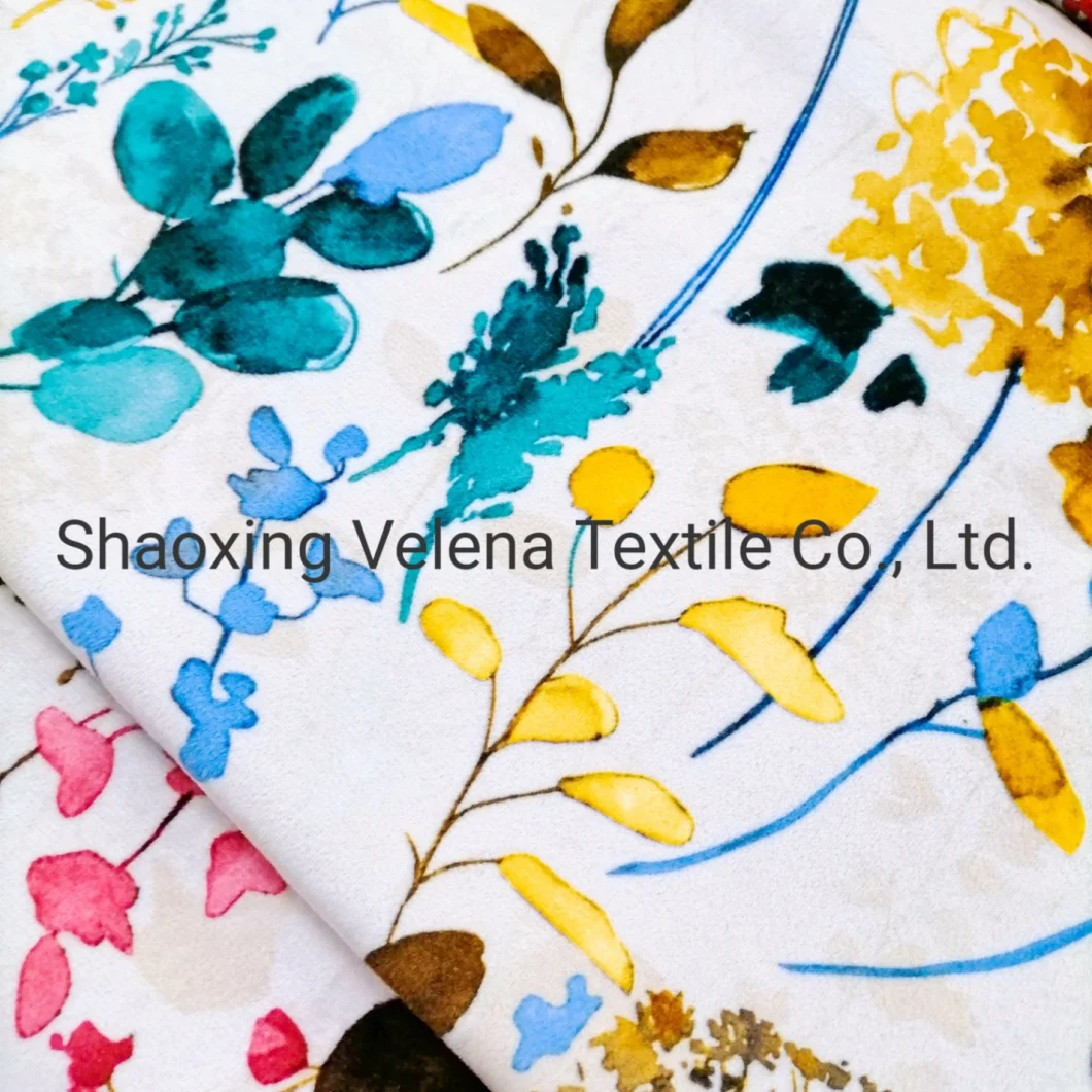 Textile Fabrics 100% Polyester FDY Venisia Velvet Printed Upholstery Furniture Sofa Home Textile Fabric